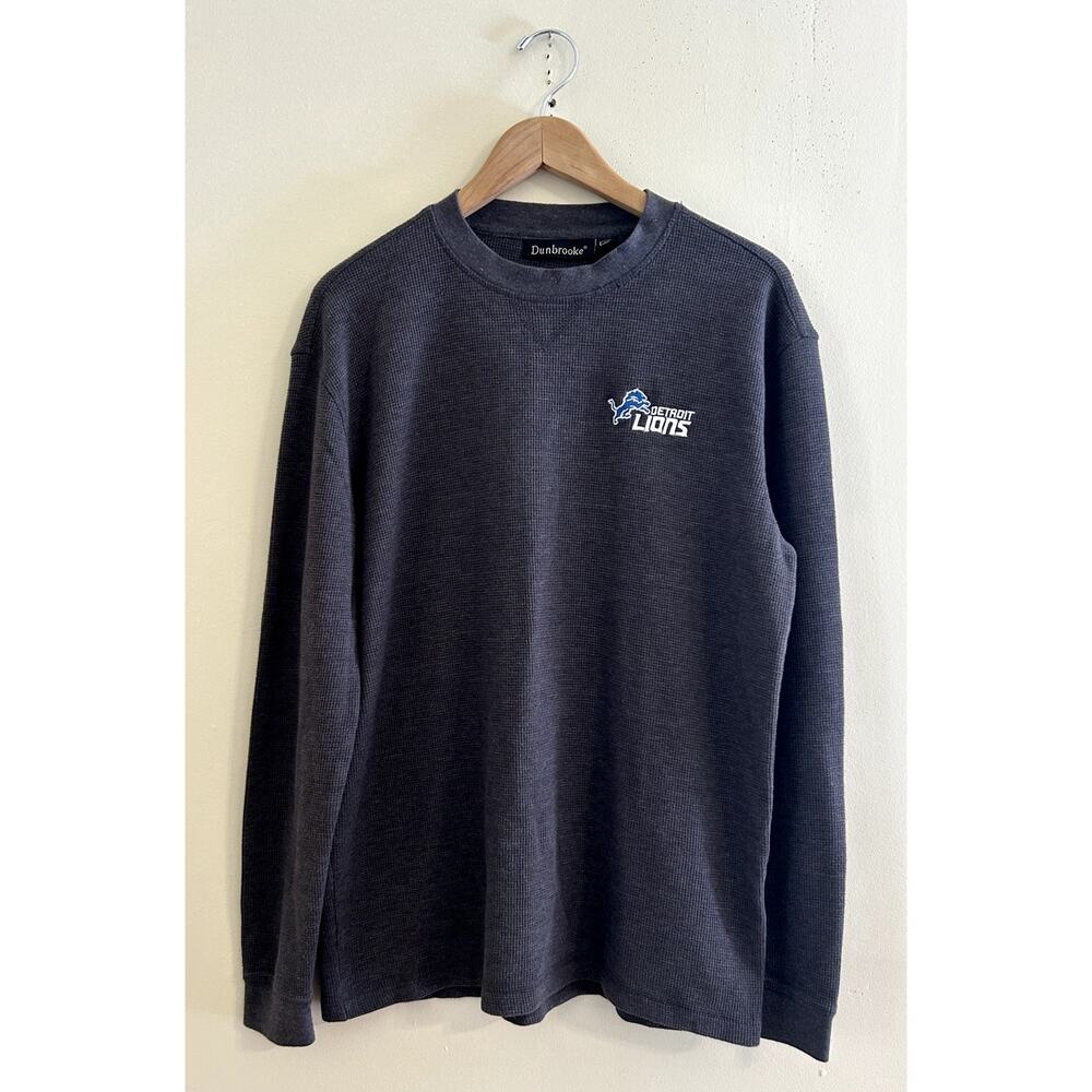 Vintage 90s Gray Detroit Lions NFL Long-sleeve Thermal Shirt Men's Large